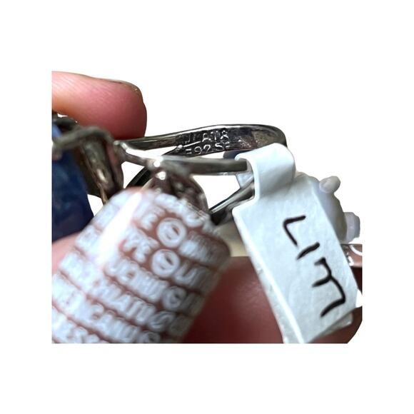 Vintage Large Sodalite Ring, Sterling Silver Gemstone Ring Quartz Ring Sizes 6-7 - Picture 3 of 9